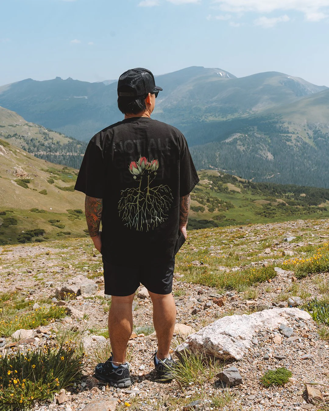 Growth Not Seen | Heavyweight Black Graphic Tee - Image 4