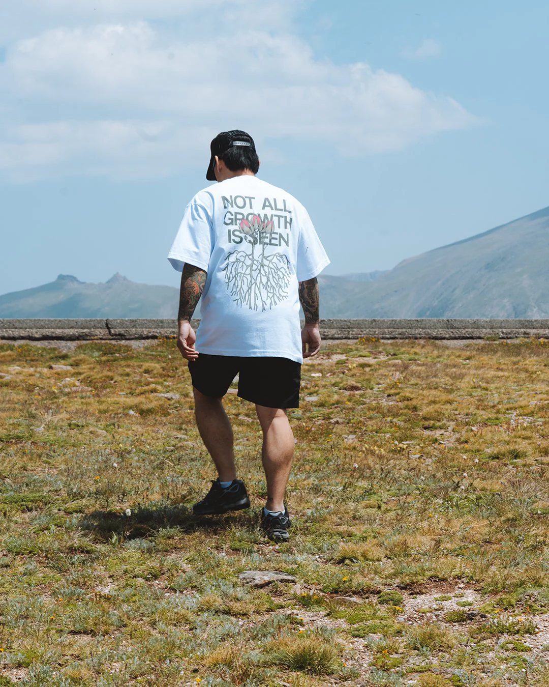 Growth Not Seen | Heavyweight White Graphic Tee - Image 4