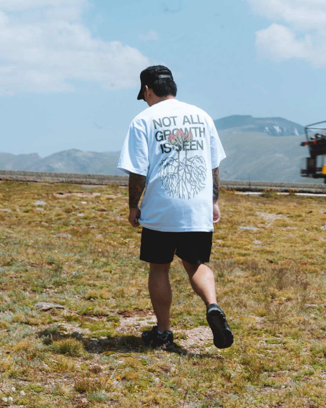 Growth Not Seen | Heavyweight White Graphic Tee - Image 5