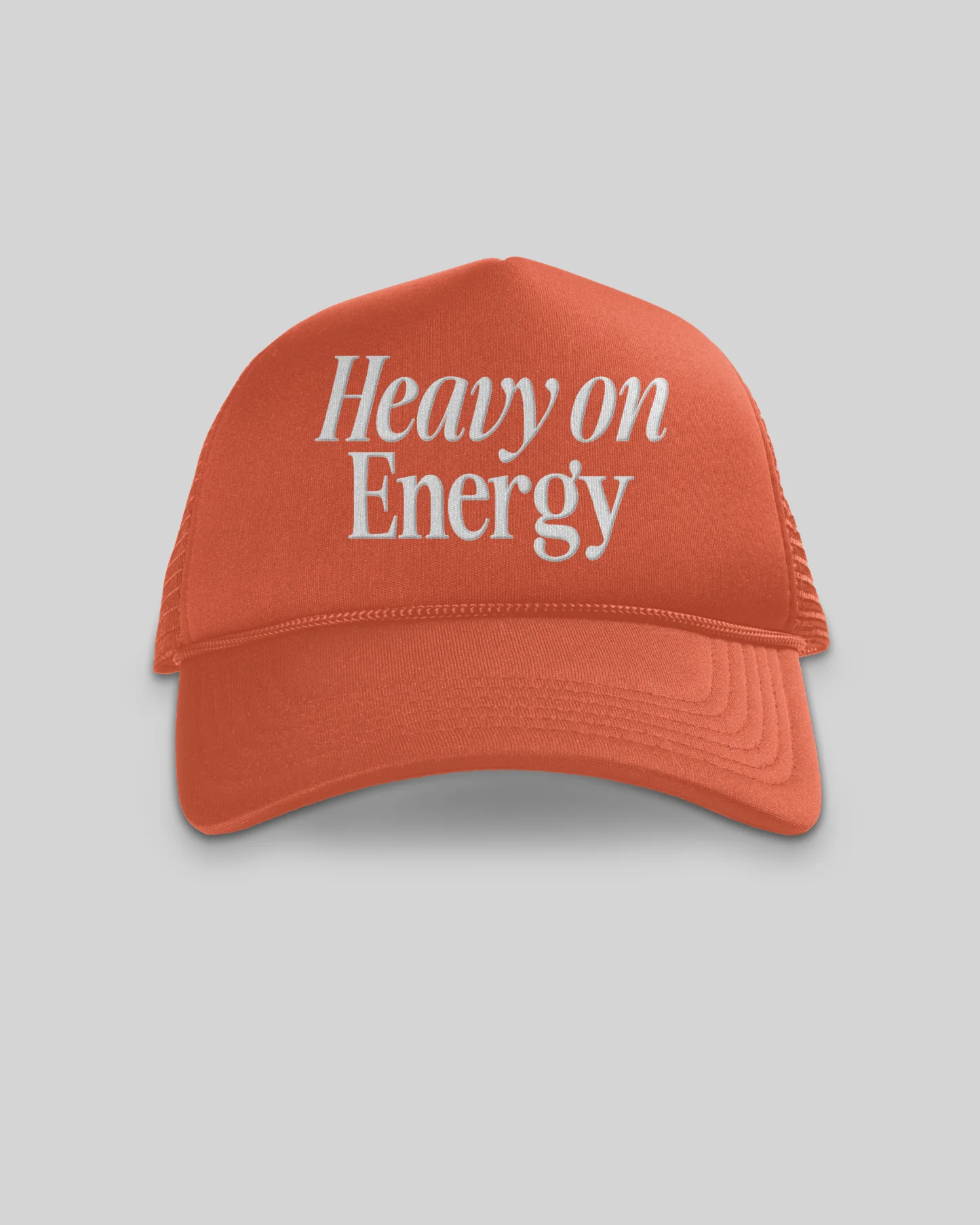 Heavy On Energy | Orange 5 Panel Trucker Hat
