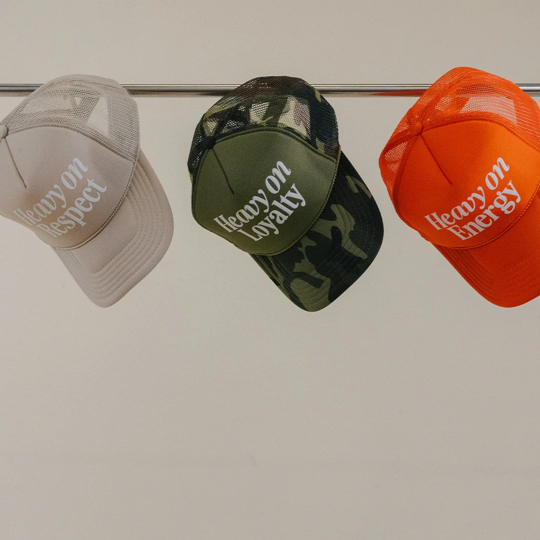 Heavy On Energy | Orange 5 Panel Trucker Hat - Image 5
