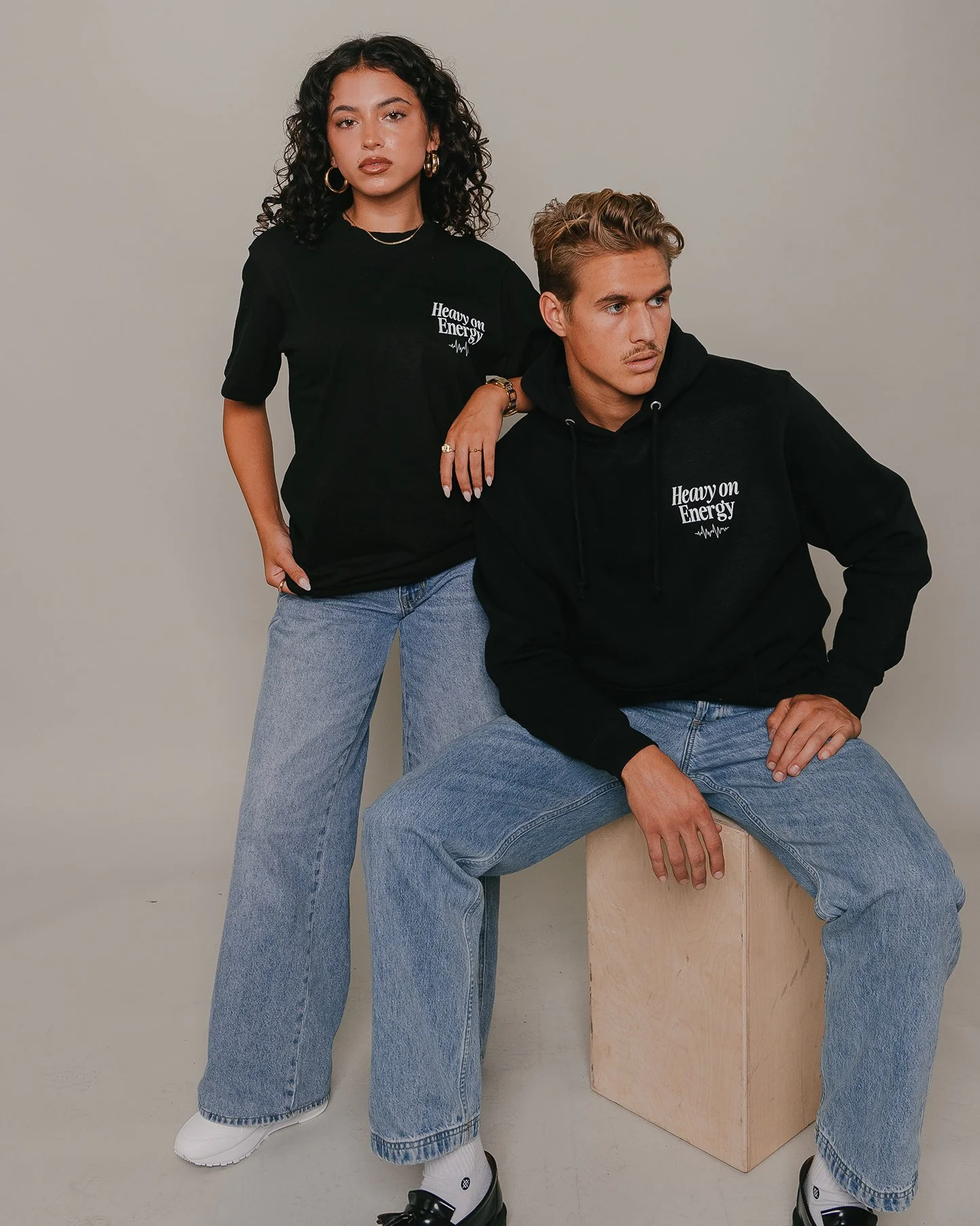 Heavy On Energy V2 | Heavyweight Black Graphic Tee - Image 2
