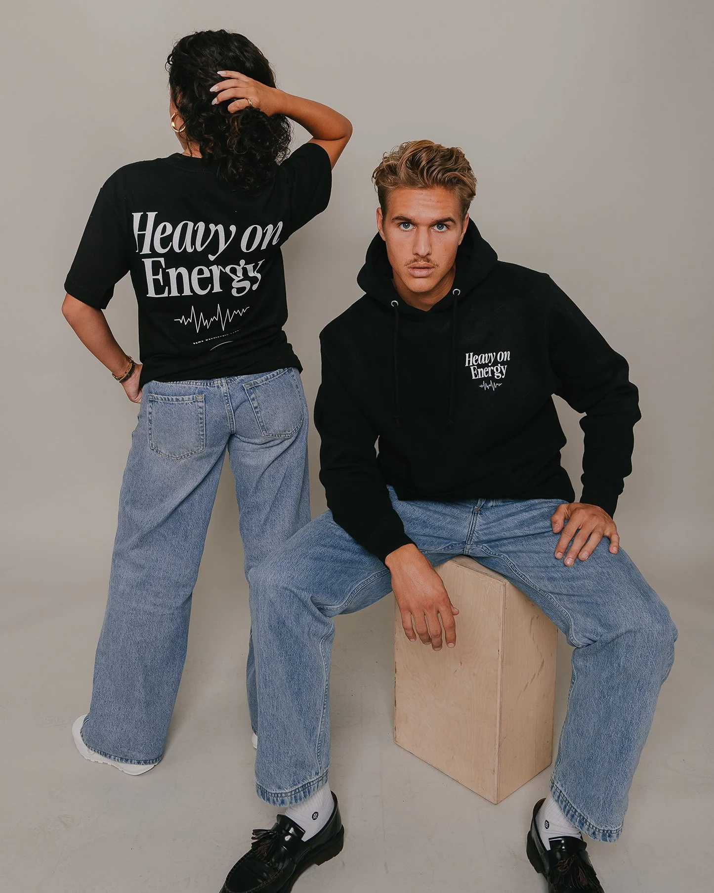 Heavy On Energy V2 | Heavyweight Black Graphic Tee - Image 3