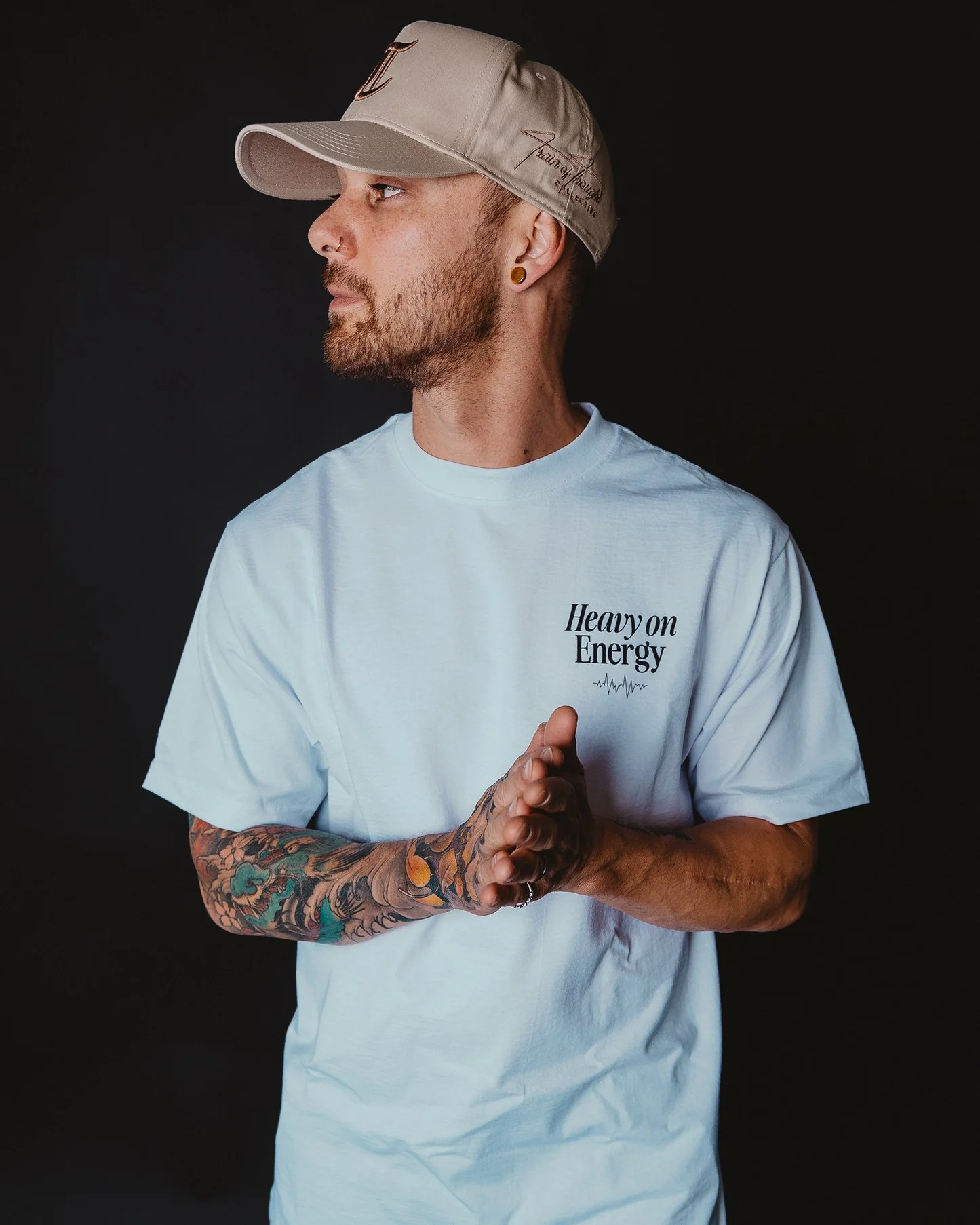 Heavy On Energy | Heavyweight White Graphic Tee - Image 3