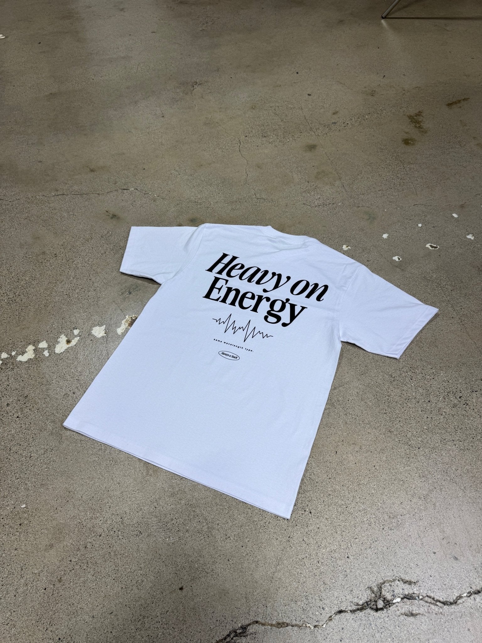 Heavy On Energy | Heavyweight White Graphic Tee - Image 4