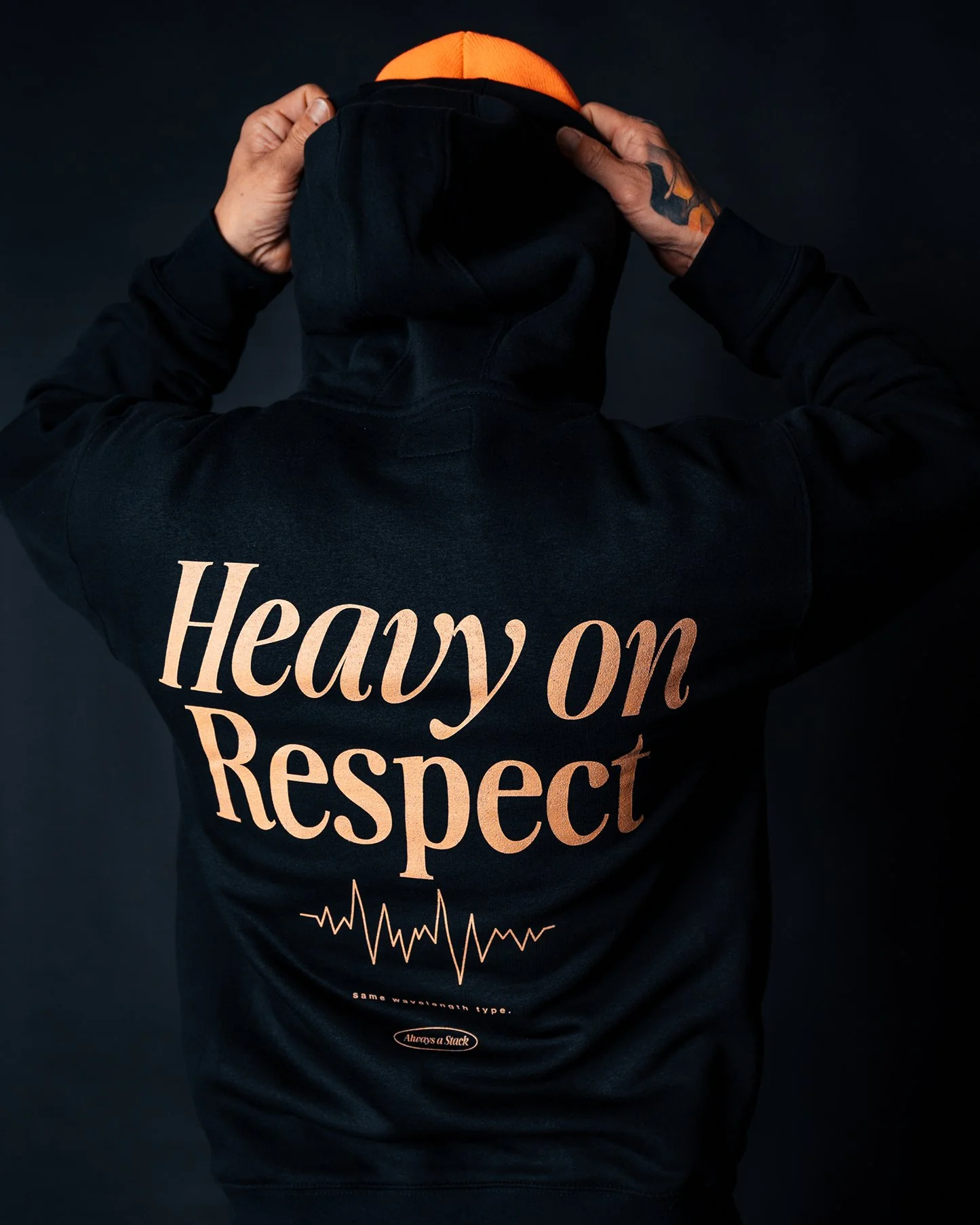 Heavy On Respect | Black Pullover Hoodie - Image 3
