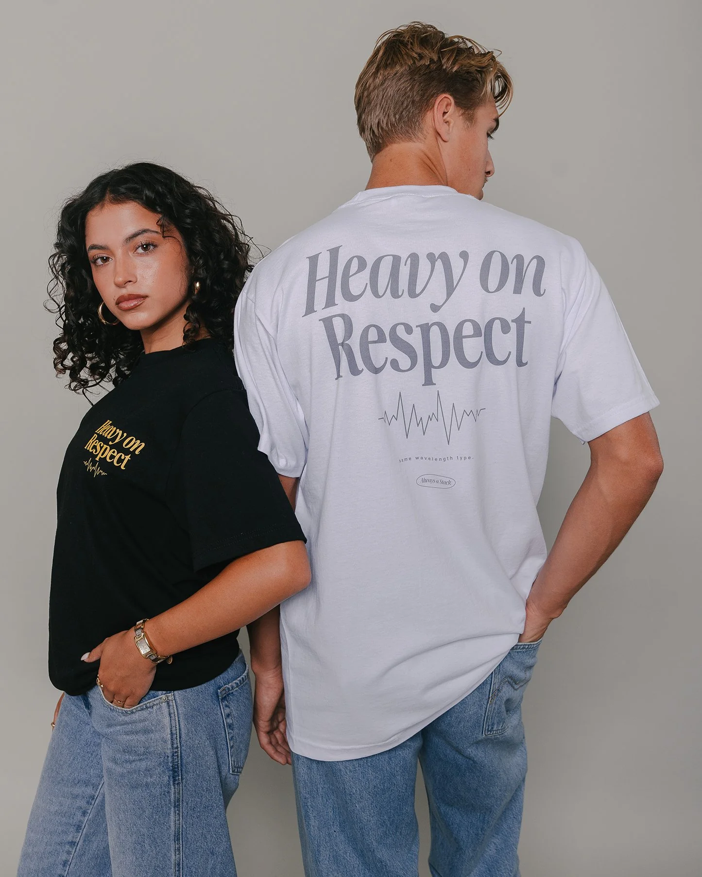 Heavy On Respect V2 | Heavyweight Black Graphic Tee - Image 2