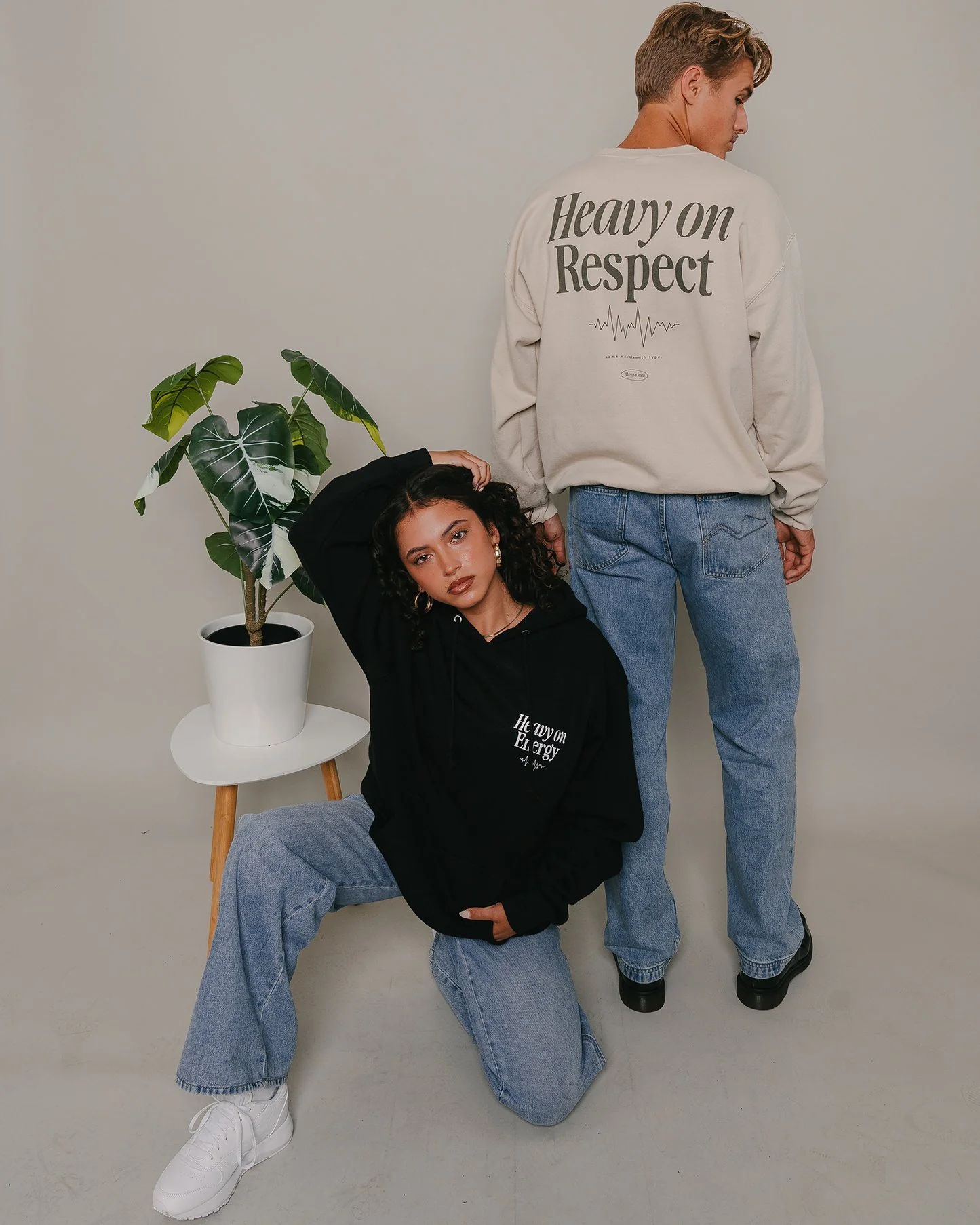 Heavy On Respect V2 | Khaki Crewneck Sweatshirt - Image 3