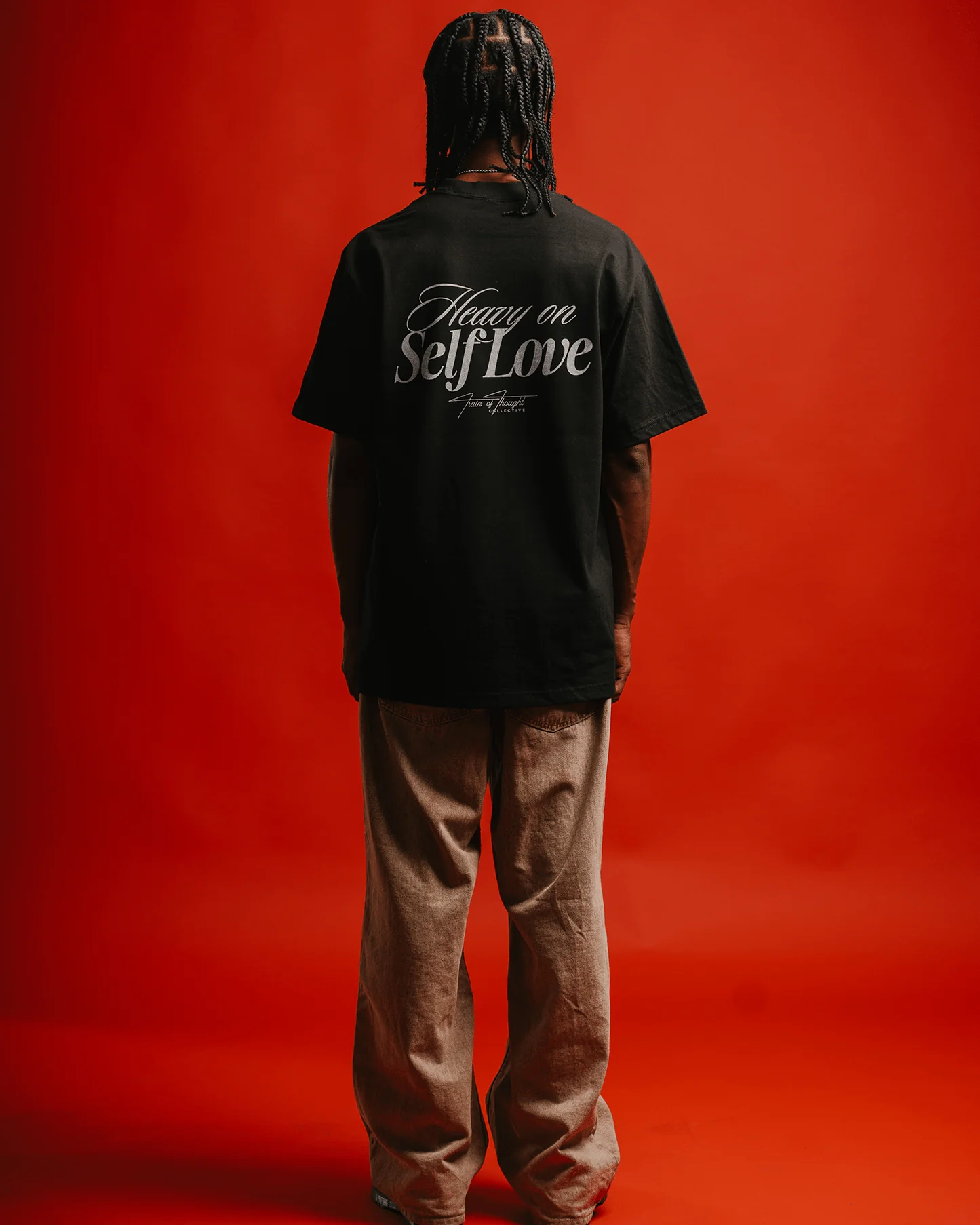 Heavy On Self Love | Heavyweight Black Graphic Tee - Image 4