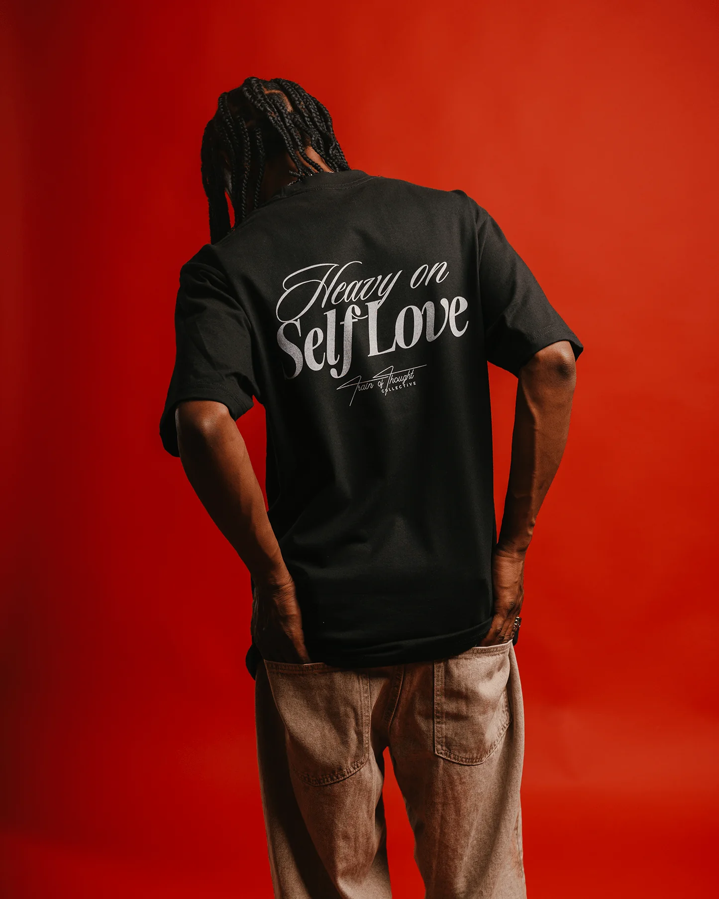 Heavy On Self Love | Heavyweight Black Graphic Tee - Image 5