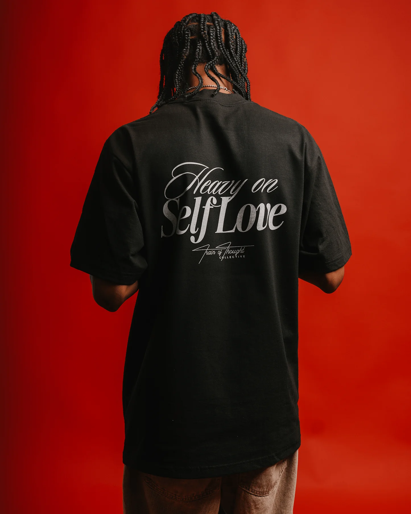 Heavy On Self Love | Heavyweight Black Graphic Tee - Image 7