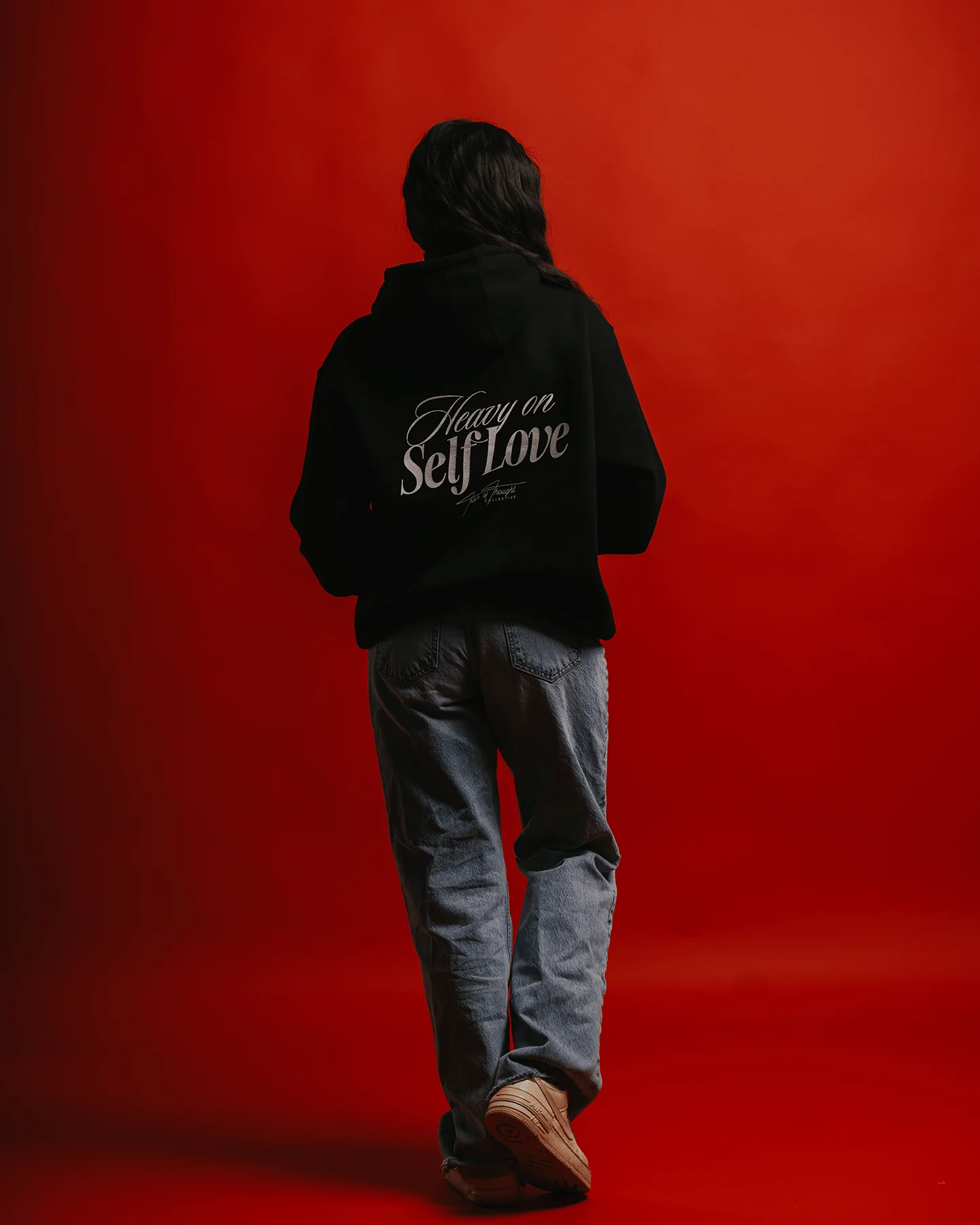 Heavy On Self Love | Black Pullover Hoodie - Image 4