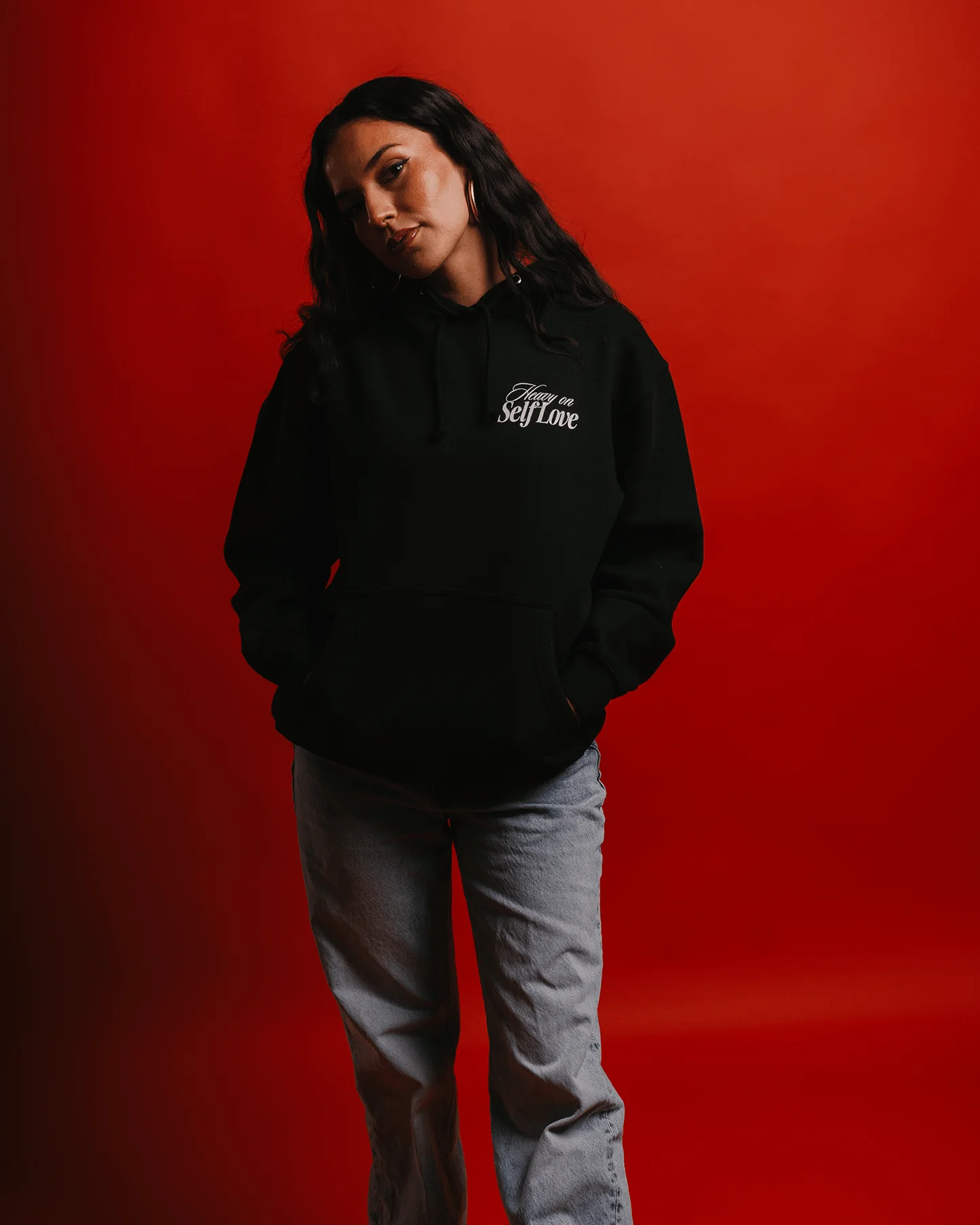 Heavy On Self Love | Black Pullover Hoodie - Image 7