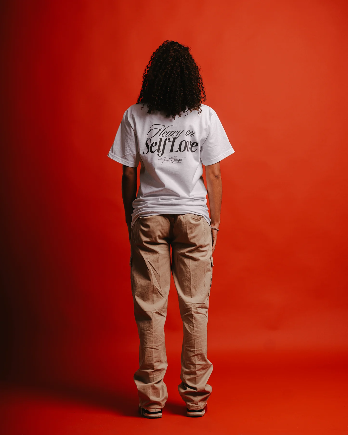 Heavy On Self Love | Heavyweight White Graphic Tee - Image 4