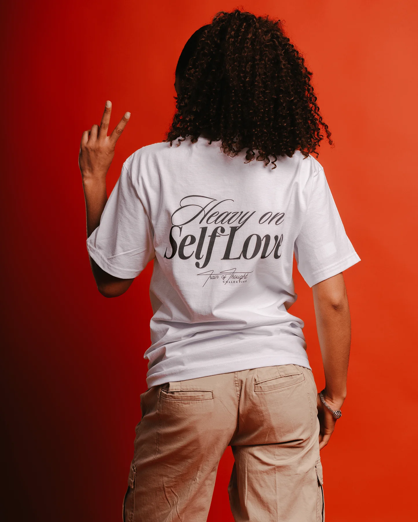 Heavy On Self Love | Heavyweight White Graphic Tee - Image 6