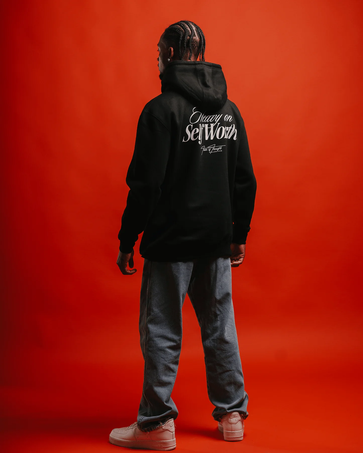 Heavy On Self Worth | Black Pullover Hoodie - Image 4