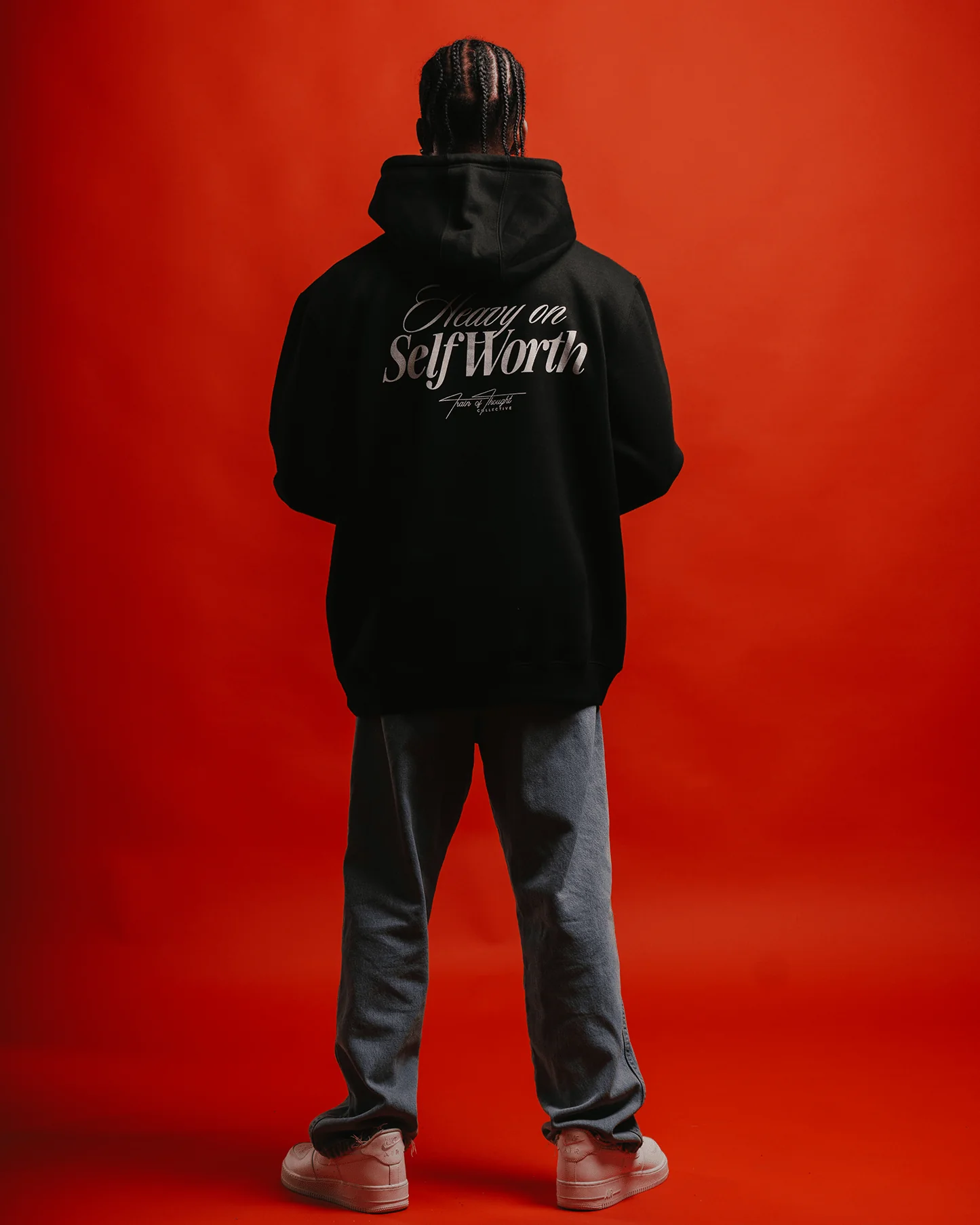Heavy On Self Worth | Black Pullover Hoodie - Image 6