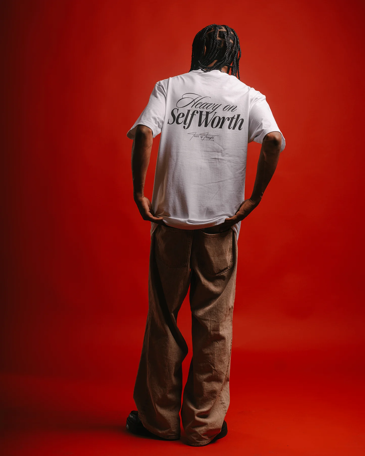 Heavy On Self Worth | Heavyweight White Graphic Tee - Image 6
