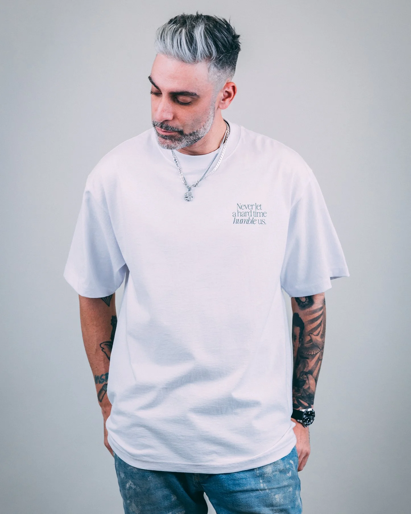 Humble | Heavyweight White Graphic Tee - Image 2