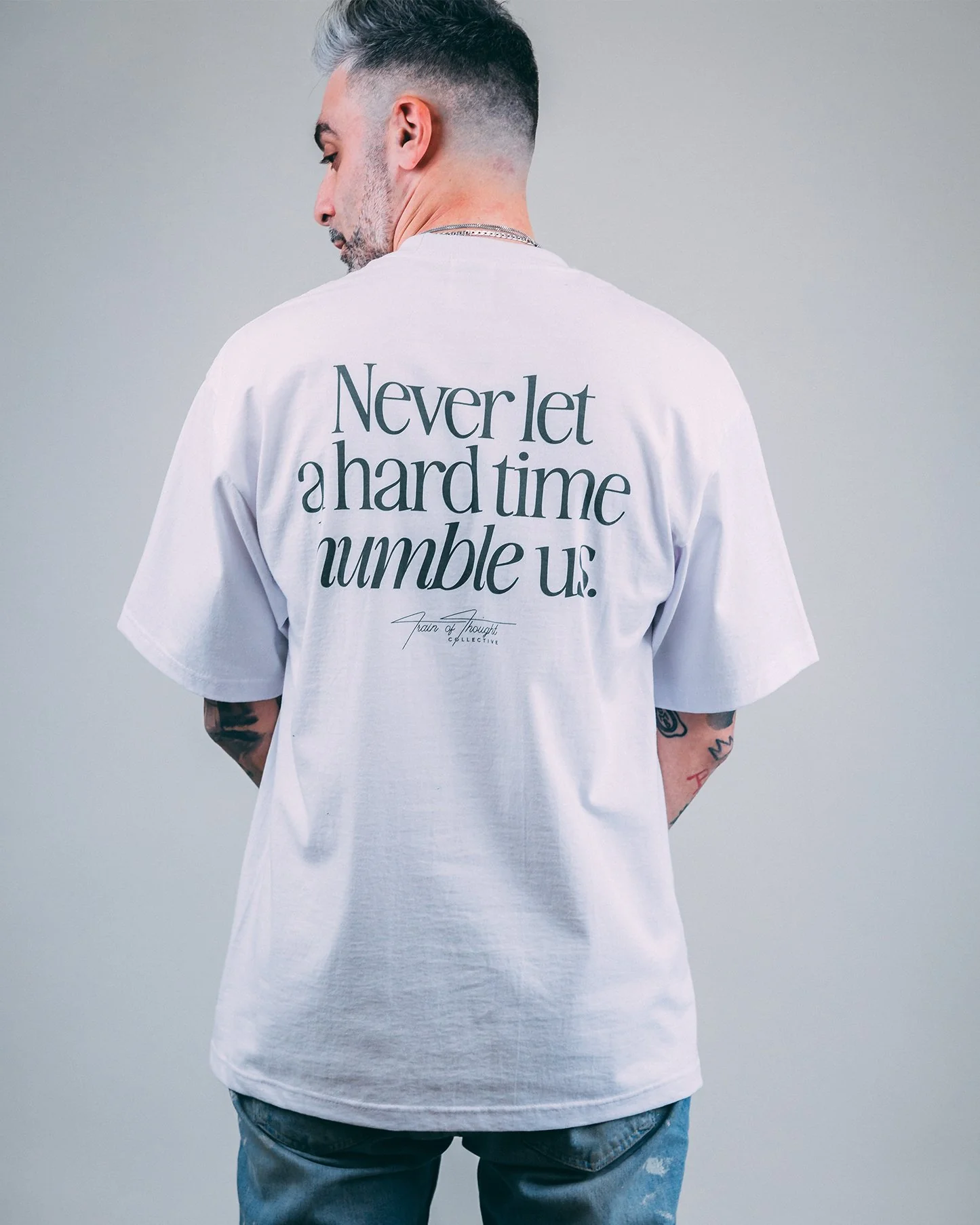 Humble | Heavyweight White Graphic Tee - Image 3