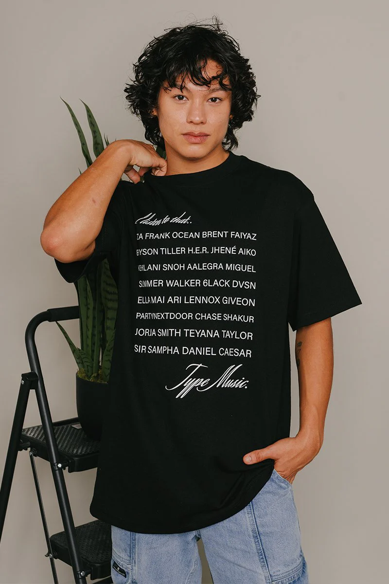 I listen to that.. Modern R&B | Heavyweight Black Graphic Tee - Image 3