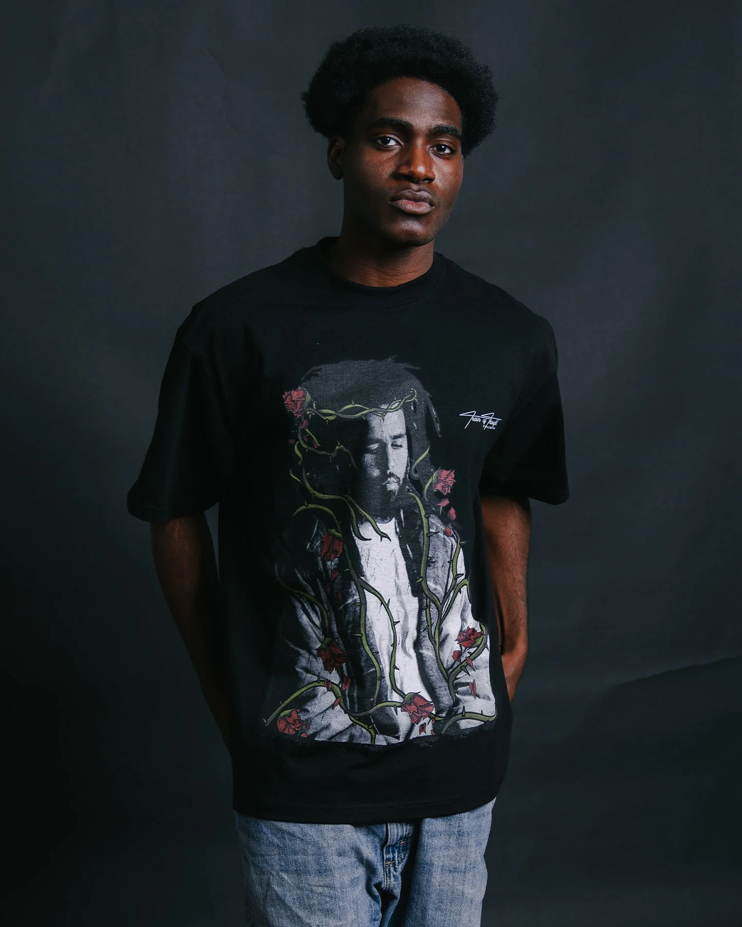 Dead Rose COLE | Heavyweight Black Graphic Tee - Image 3