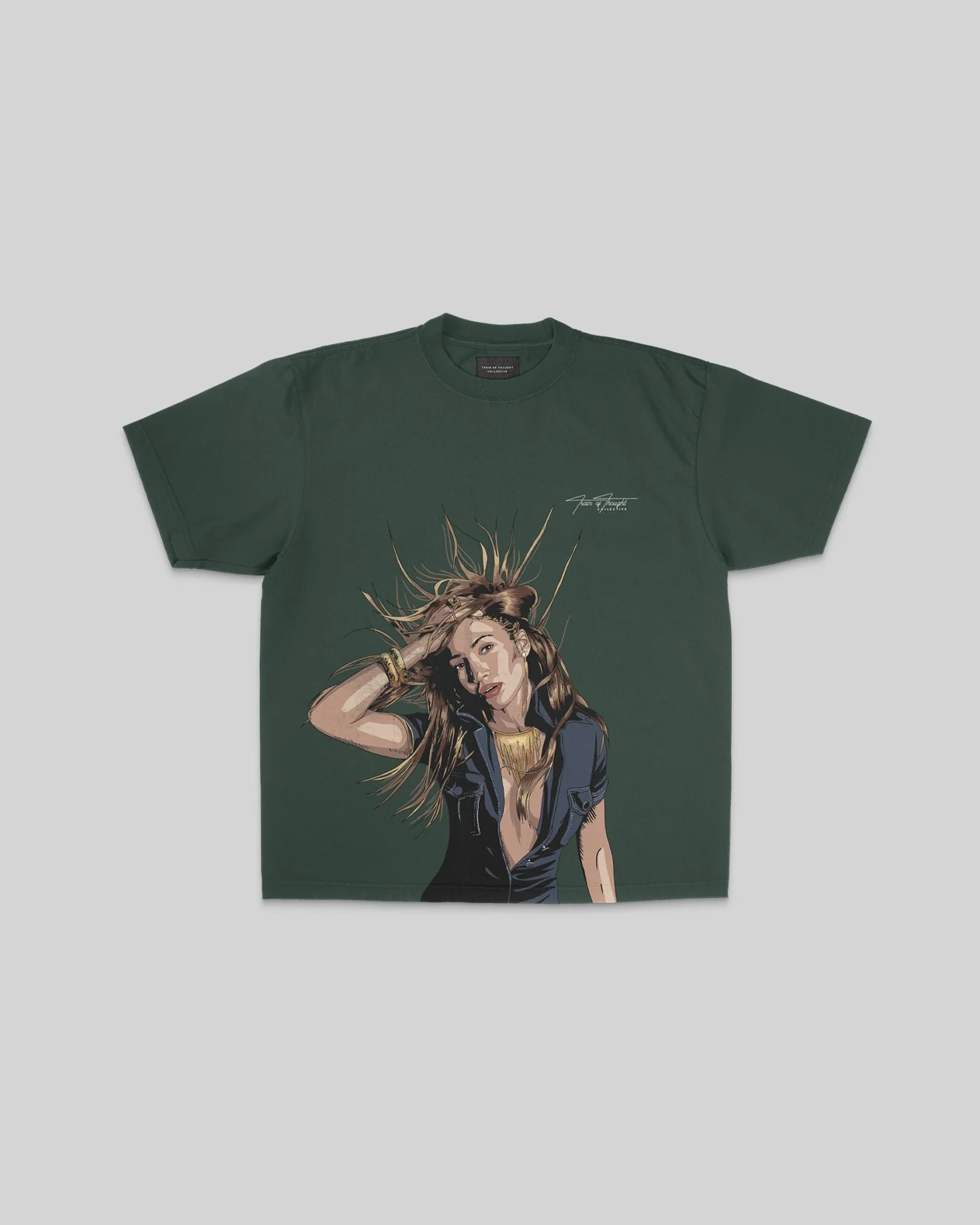 Jlo Big Face | Oversized Green Graphic Tee