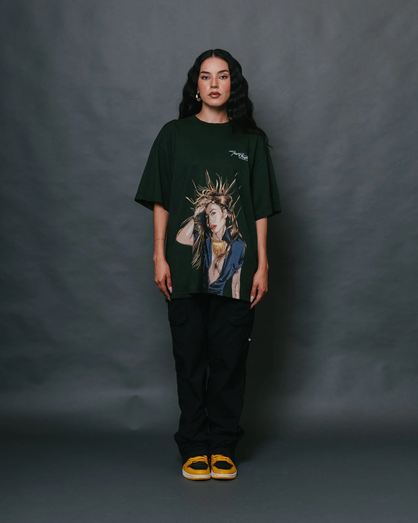 Jlo Big Face | Oversized Green Graphic Tee - Image 2