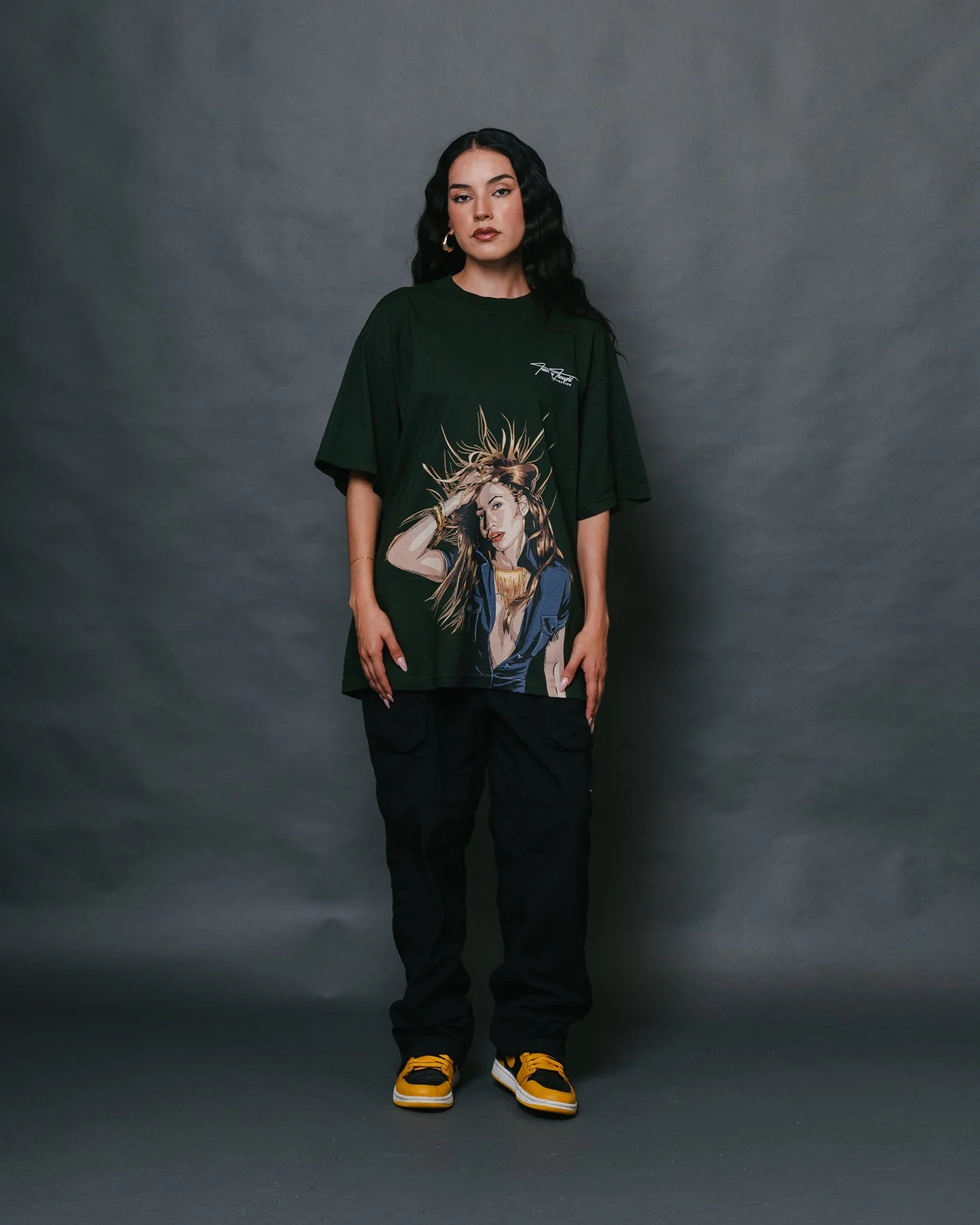 Jlo Big Face | Oversized Green Graphic Tee - Image 3