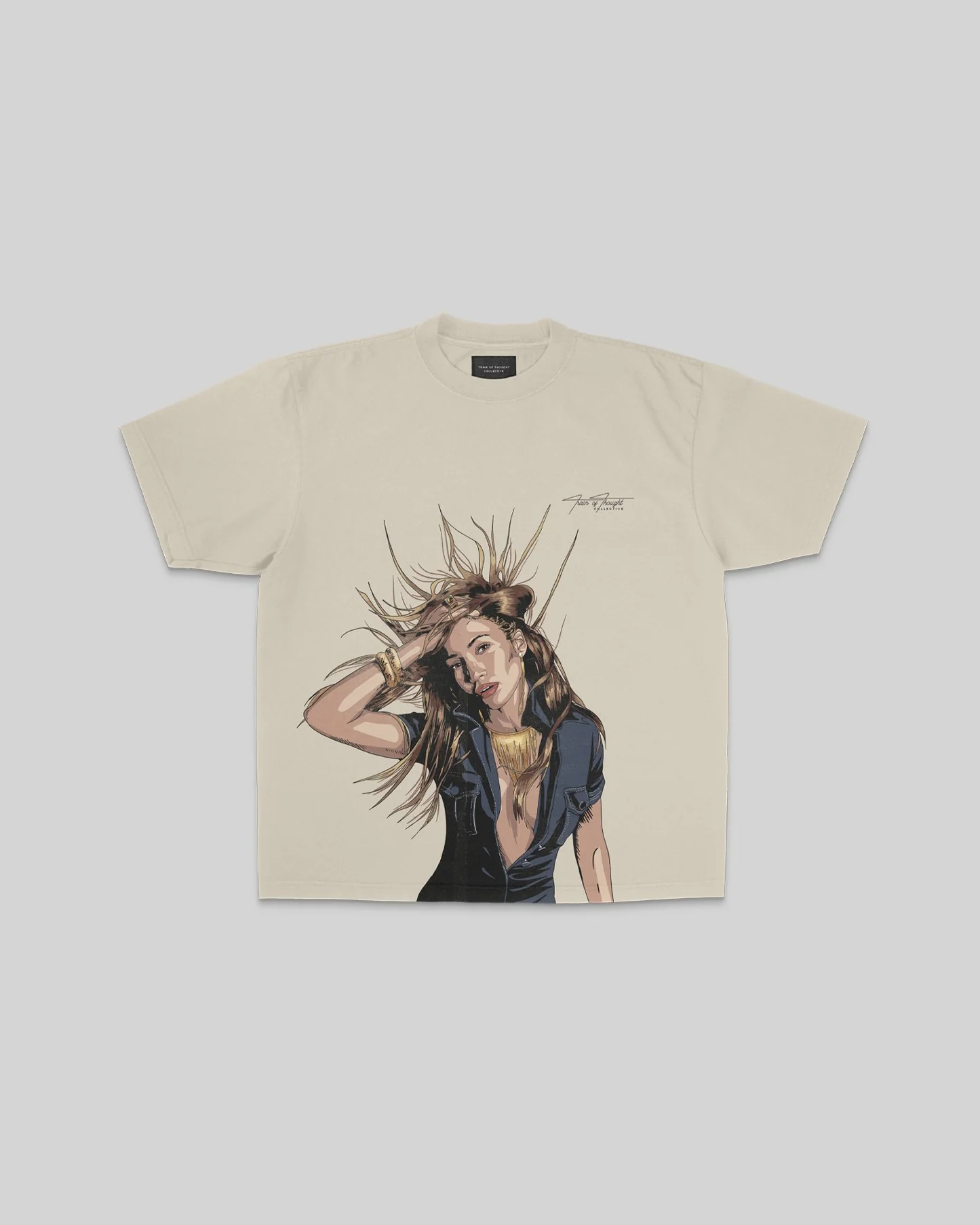 Jlo Big Face | Oversized Oatmeal Graphic Tee