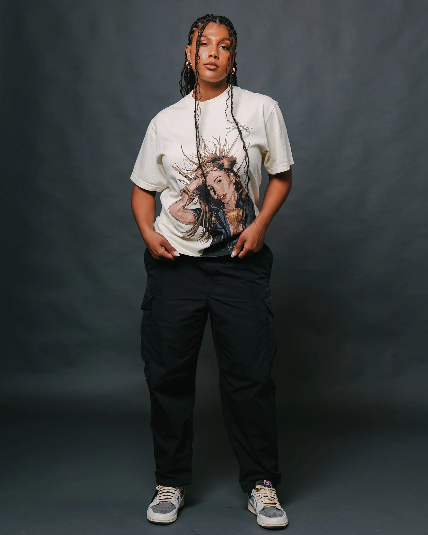 Jlo Big Face | Oversized Oatmeal Graphic Tee - Image 2