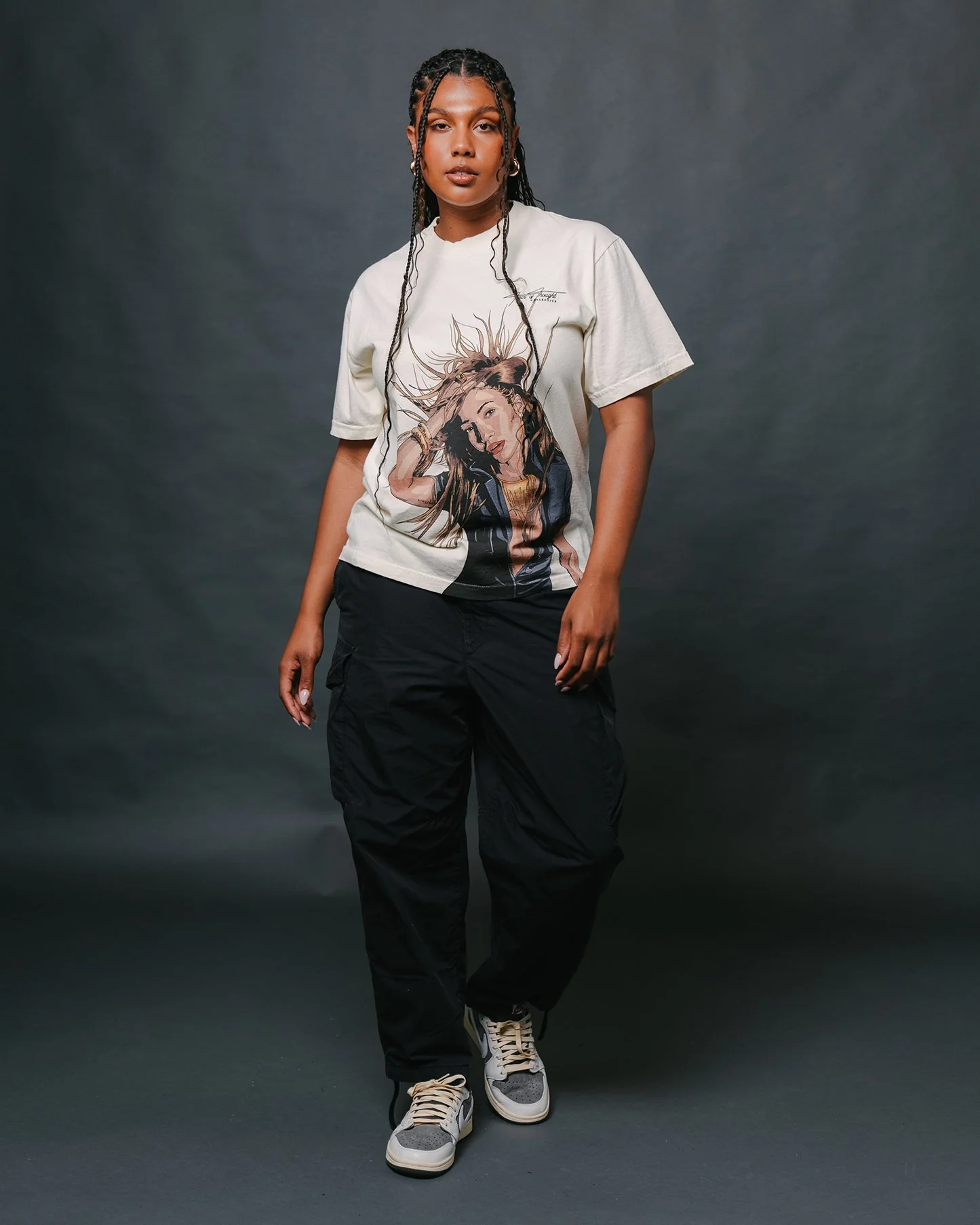Jlo Big Face | Oversized Oatmeal Graphic Tee - Image 3