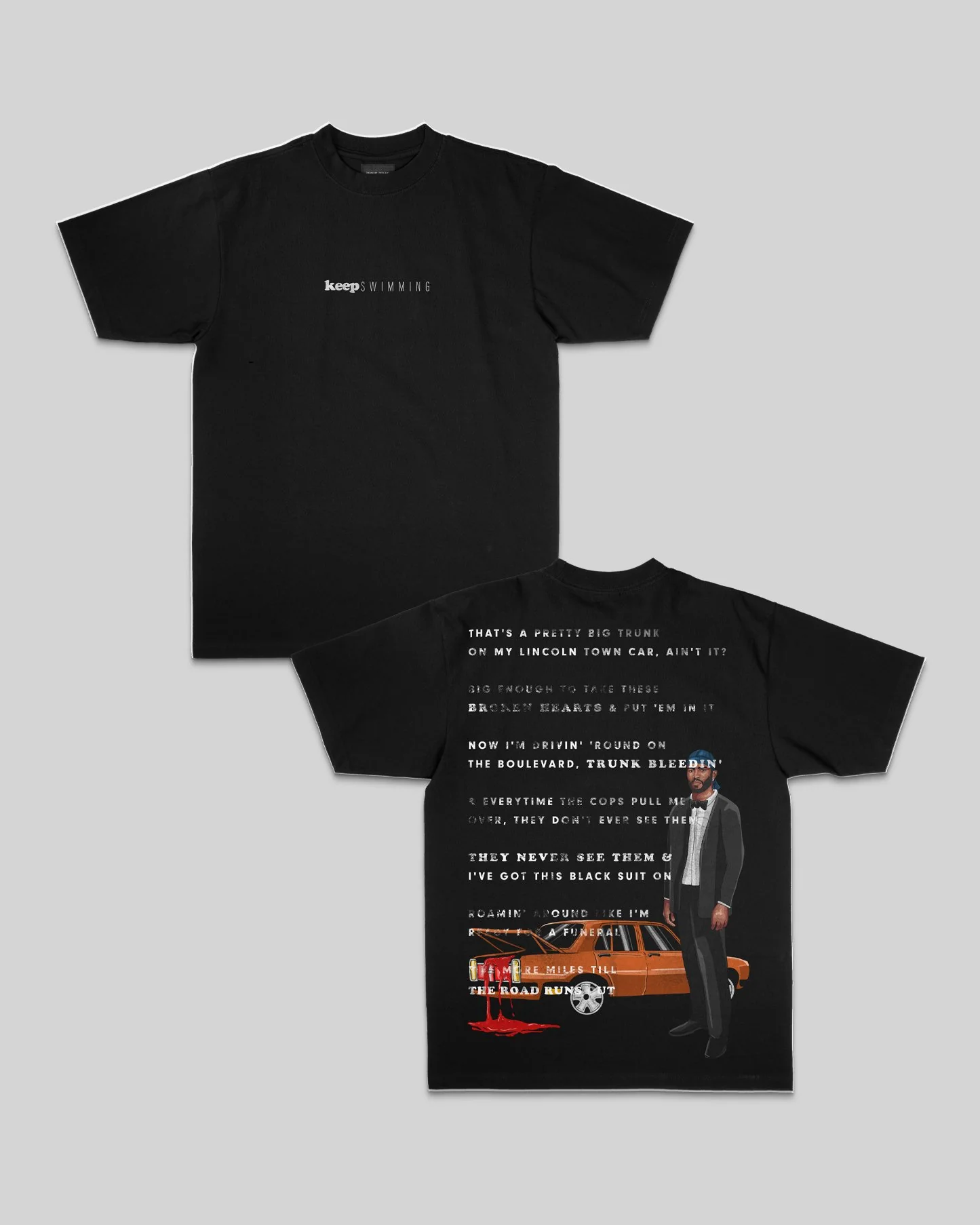 Keep Swimming | Heavyweight Black Graphic Tee