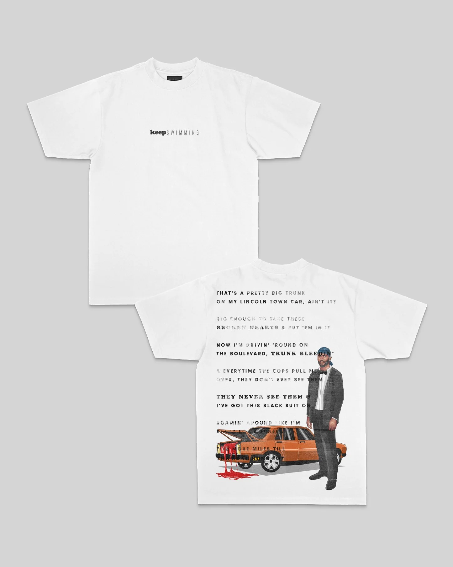 Keep Swimming | Heavyweight White Graphic Tee