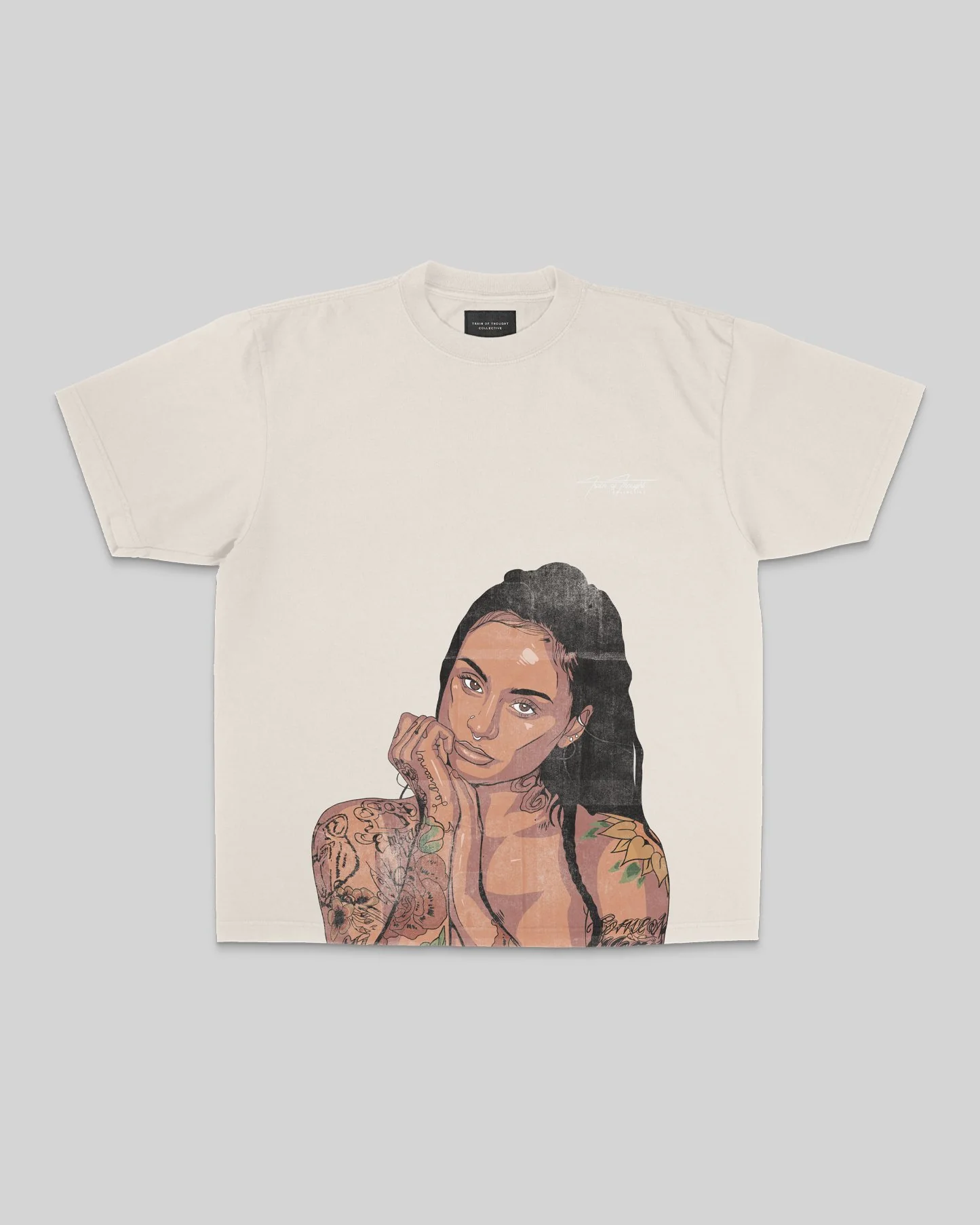 Kehlani Big Face | Oversized Cream Graphic Tee