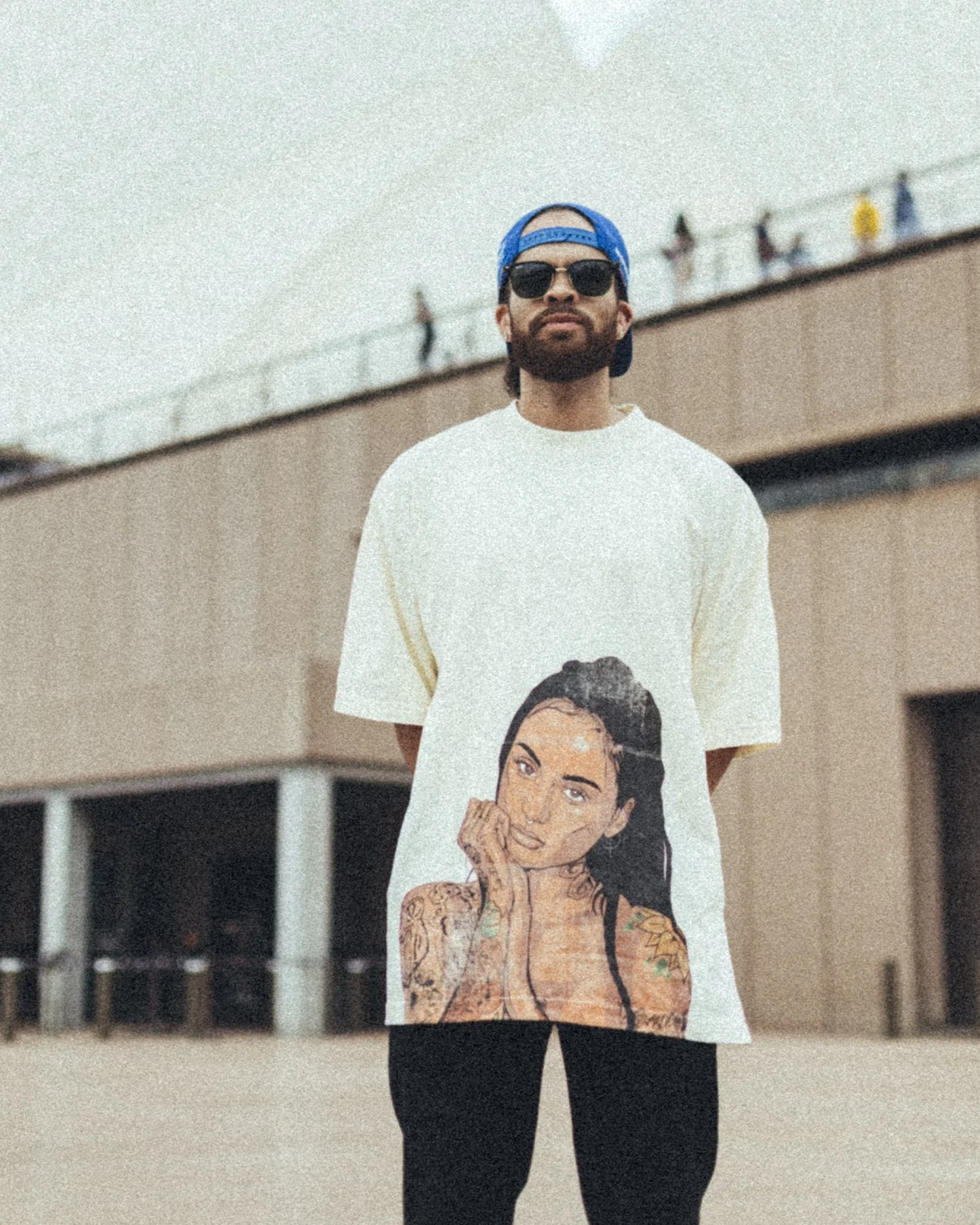 Kehlani Big Face | Oversized Cream Graphic Tee - Image 2