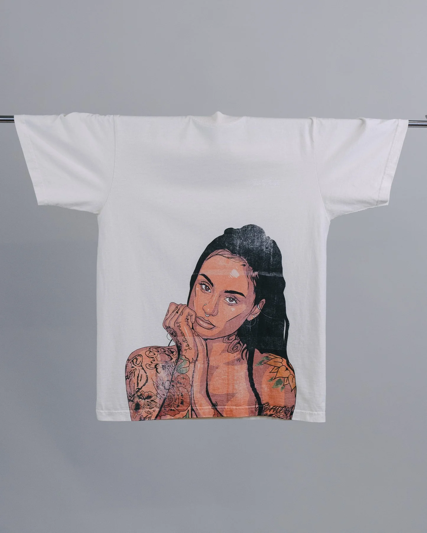 Kehlani Big Face | Oversized Cream Graphic Tee - Image 3