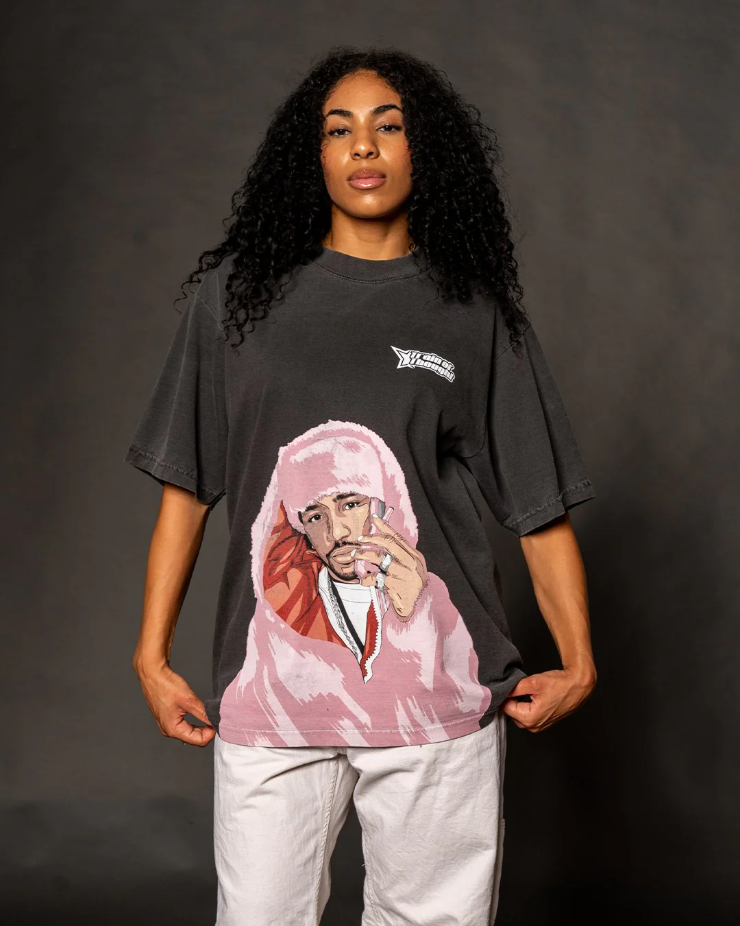 Killa Big Face | Oversized Cream Graphic Tee - Image 5
