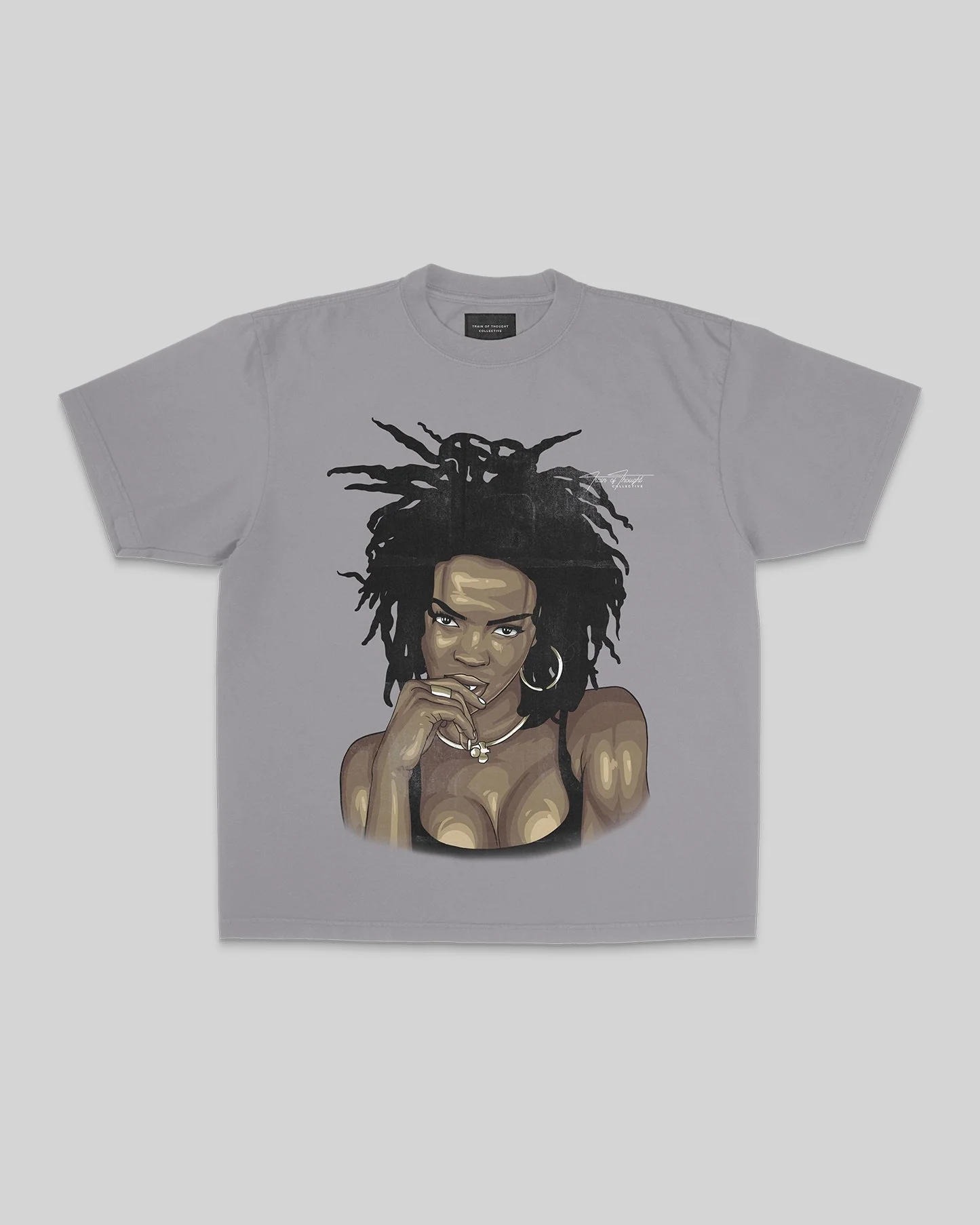 Lauryn Big Face | Oversized Cement Graphic Tee