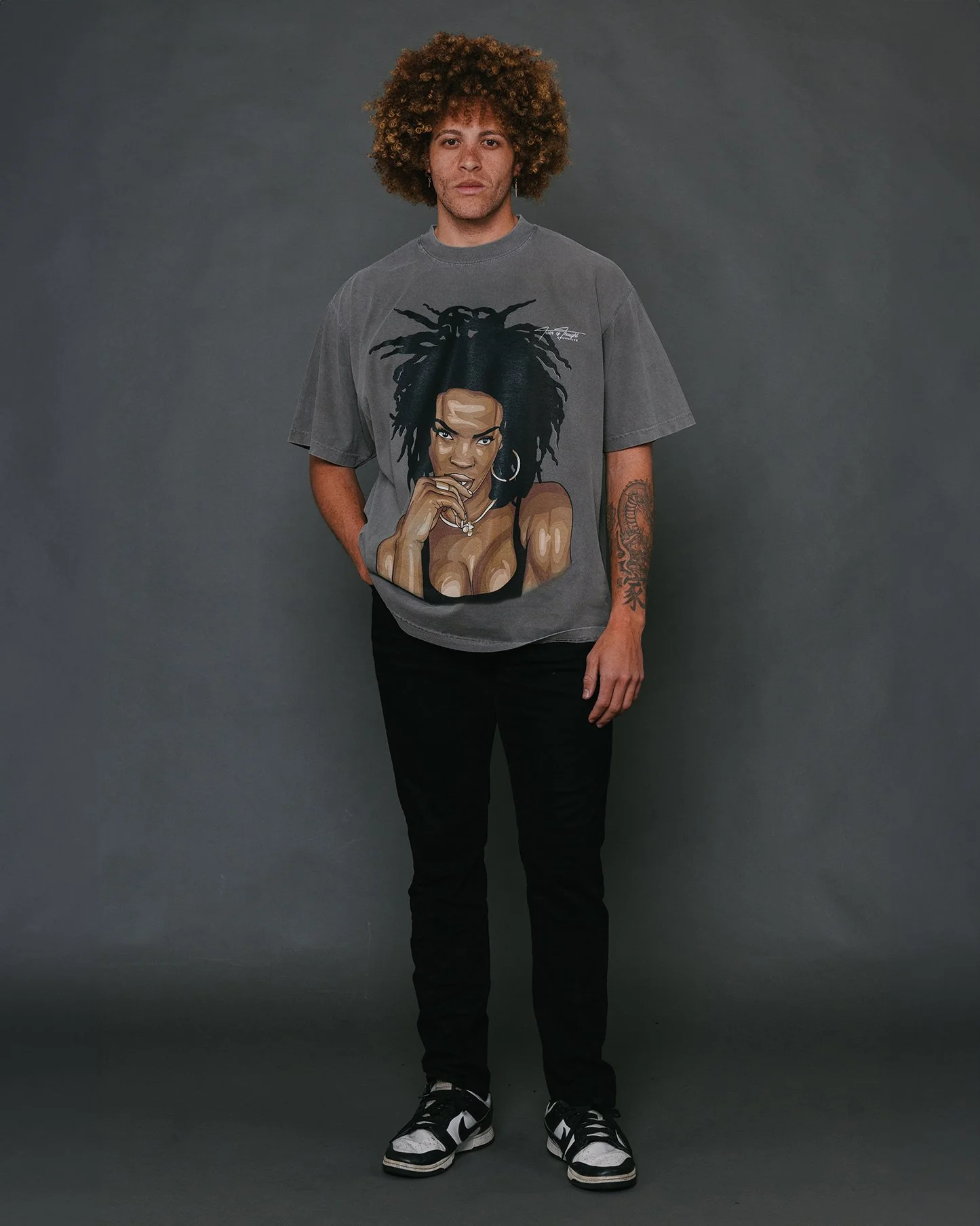 Lauryn Big Face | Oversized Cement Graphic Tee - Image 2