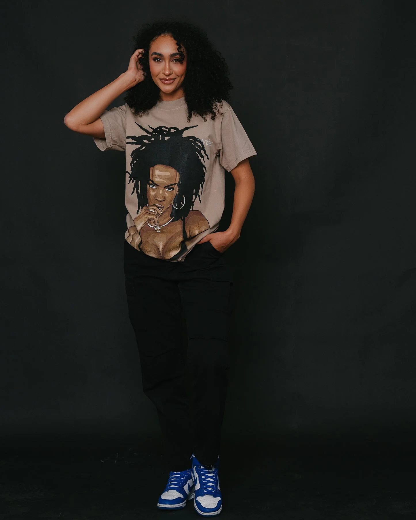 Lauryn Big Face | Oversized Oatmeal Graphic Tee - Image 2