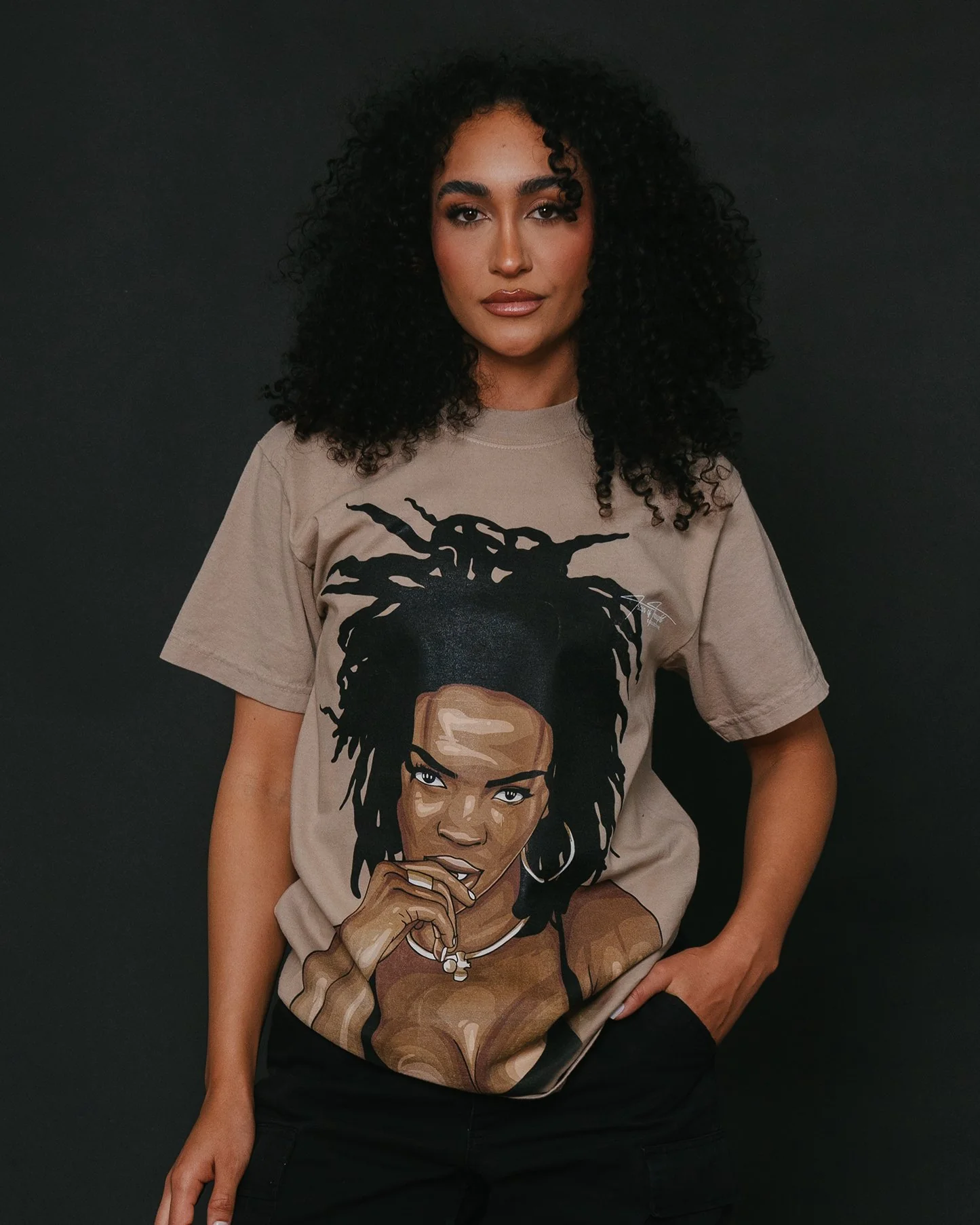Lauryn Big Face | Oversized Oatmeal Graphic Tee - Image 3