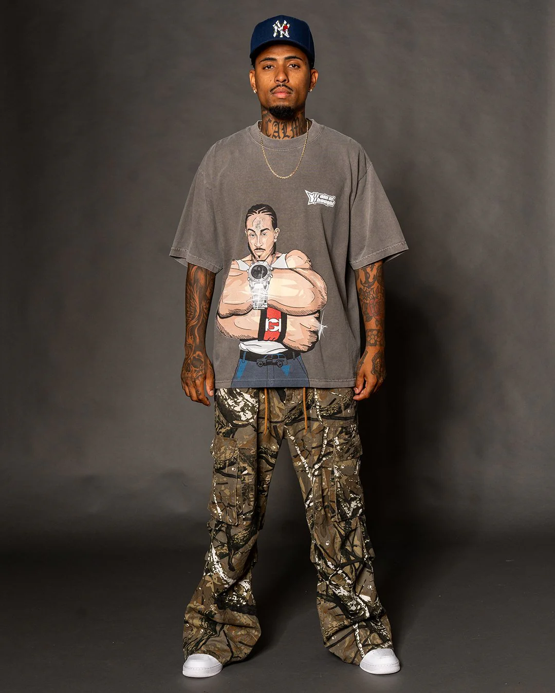 Luda Big Face | Oversized Cement Graphic Tee - Image 3