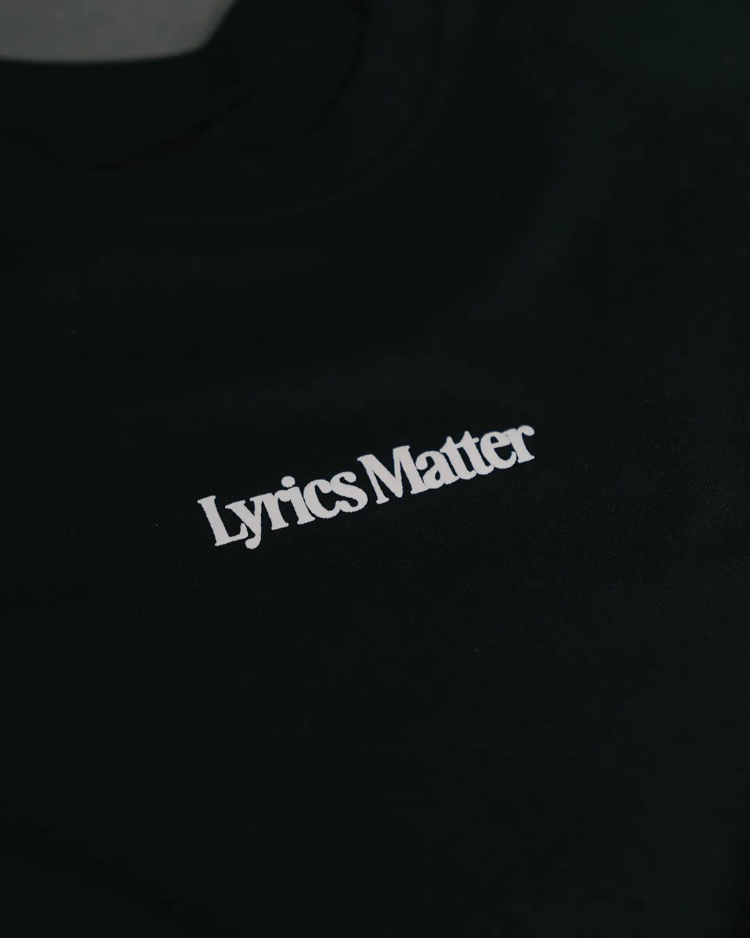 Lyrics Matter | Black Crewneck Sweatshirt - Image 3