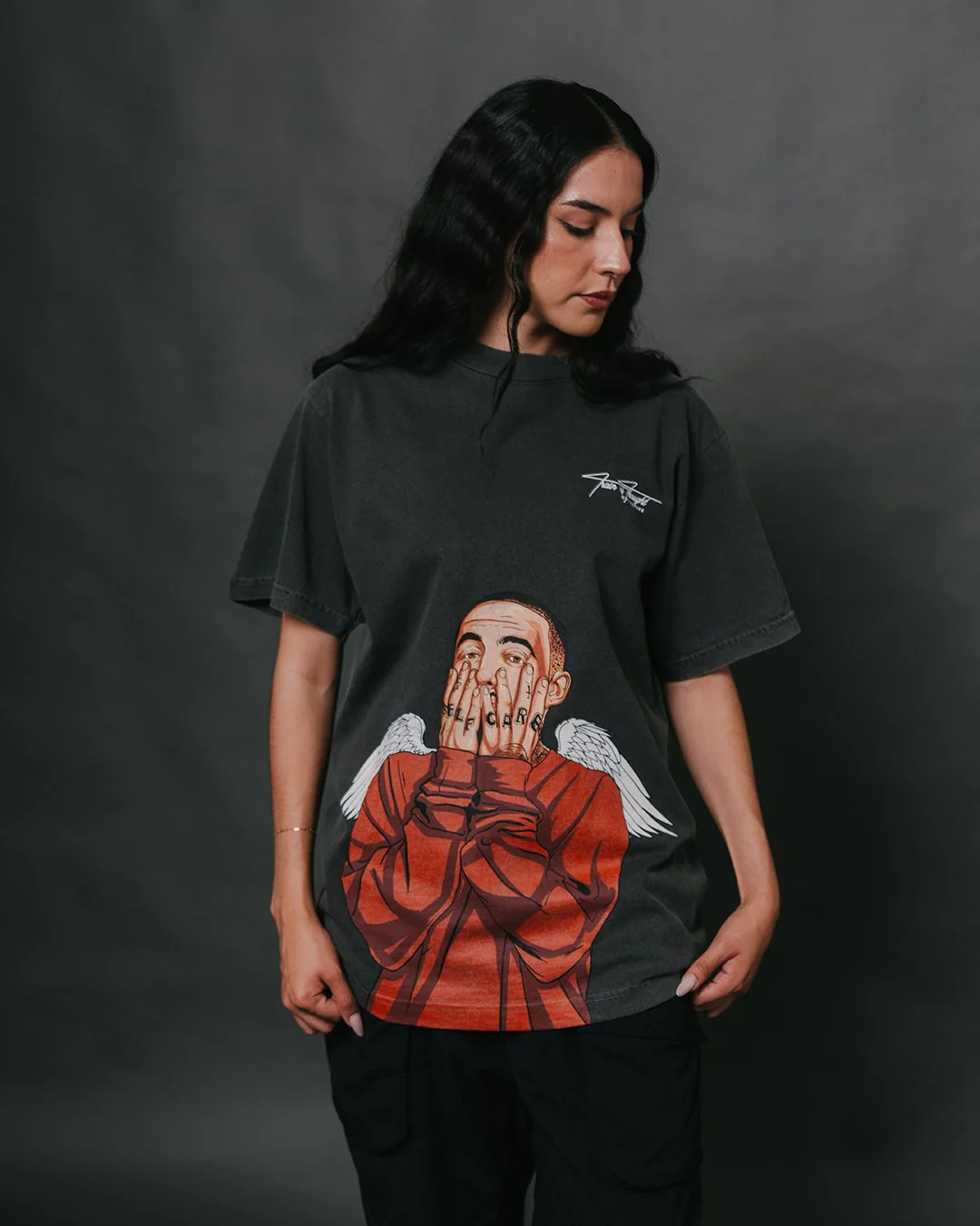 Mac Wings Big Face | Oversized Shadow Graphic Tee - Image 3