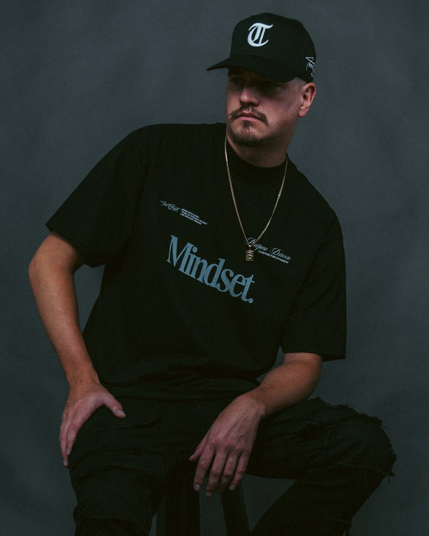 Mindset | Heavyweight Black Graphic Tee - Image 2
