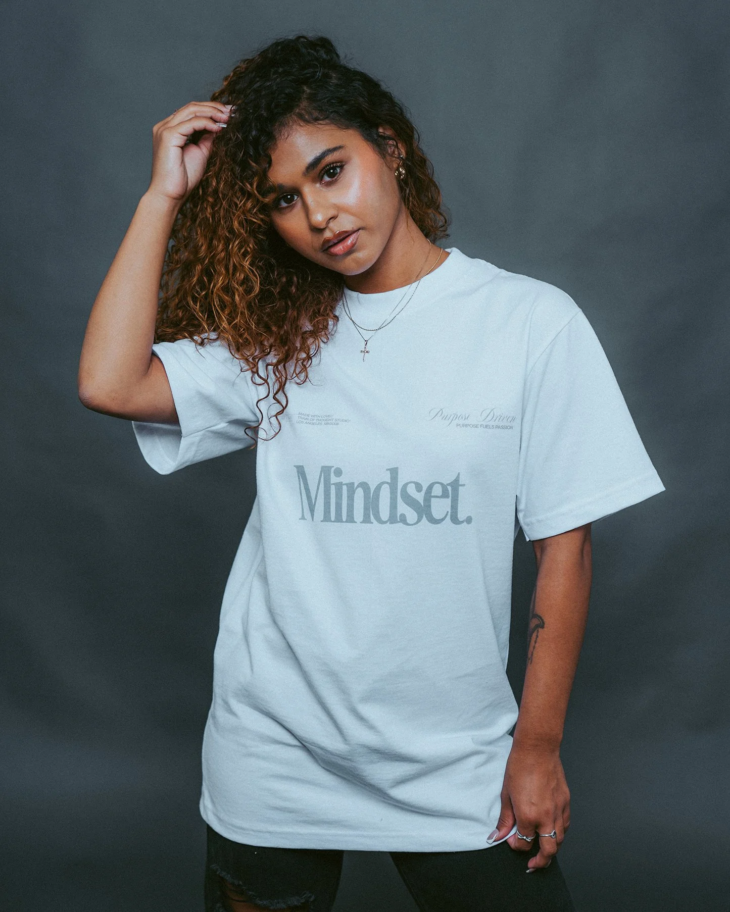 Mindset | Heavyweight White Graphic Tee - Image 2