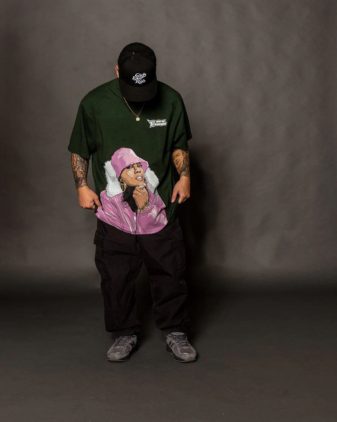 Missy Big Face | Oversized Moss Graphic Tee - Image 4