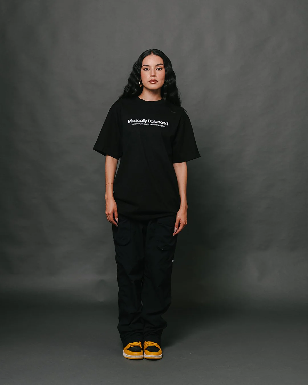 Musically Balanced 2.0 | Heavyweight Black Graphic Tee - Image 2