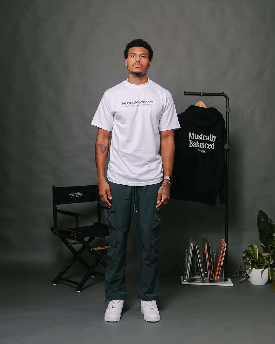 Musically Balanced 2.0 | Heavyweight White Graphic Tee - Image 2